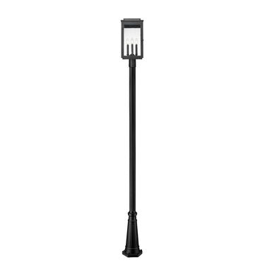 Z-Lite Hartwell Glass 4 Light Outdoor Post Mounted Fixture image 2