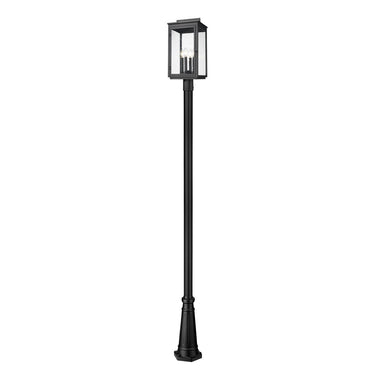 Z-Lite Hartwell Glass 4 Light Outdoor Post Mounted Fixture image