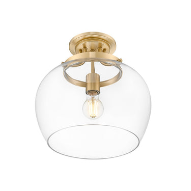 Z-Lite Joliet Burnished Brass 1 Light Semi Flush Mount image 1