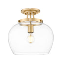 Z-Lite Joliet Burnished Brass 1 Light Semi Flush Mount image 2