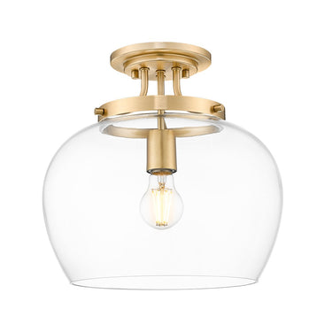 Z-Lite Joliet Burnished Brass 1 Light Semi Flush Mount image 2
