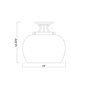 Z-Lite Joliet Burnished Brass 1 Light Semi Flush Mount image 7