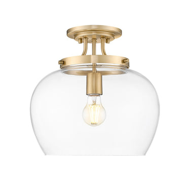 Z-Lite Joliet Burnished Brass 1 Light Semi Flush Mount image