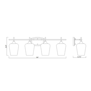 Z-Lite Joliet Burnished Brass 4 Light Vanity Light image 7