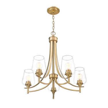 Z-Lite Joliet Burnished Brass 5 Light Chandelier image 1