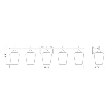 Z-Lite Joliet Burnished Brass 5 Light Vanity Light image 7
