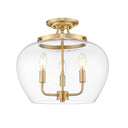 Z-Lite Joliet Burnished Brass3 Light Semi Flush Mount image 2