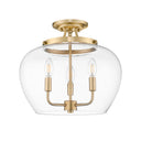 Z-Lite Joliet Burnished Brass3 Light Semi Flush Mount image 4