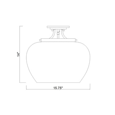 Z-Lite Joliet Burnished Brass3 Light Semi Flush Mount image 7