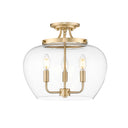 Z-Lite Joliet Burnished Brass3 Light Semi Flush Mount image