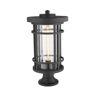Z-Lite Jordan Black 1 Light Outdoor Pier Mounted Fixture image 1