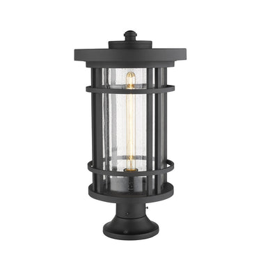 Z-Lite Jordan Black 1 Light Outdoor Pier Mounted Fixture image 2