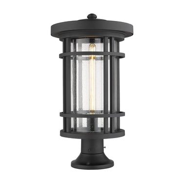 Z-Lite Jordan Black 1 Light Outdoor Pier Mounted Fixture image 3