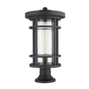 Z-Lite Jordan Black 1 Light Outdoor Pier Mounted Fixture image 4