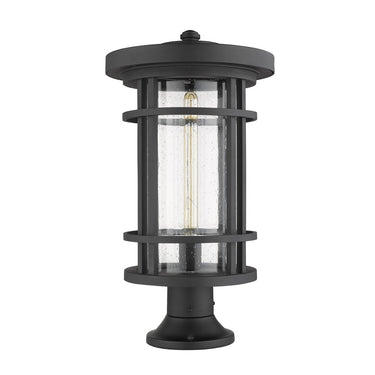 Z-Lite Jordan Black 1 Light Outdoor Pier Mounted Fixture image 4