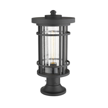 Z-Lite Jordan Glass 1 Light Outdoor Pier Mounted Fixture image 1