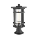 Z-Lite Jordan Glass 1 Light Outdoor Pier Mounted Fixture image 2