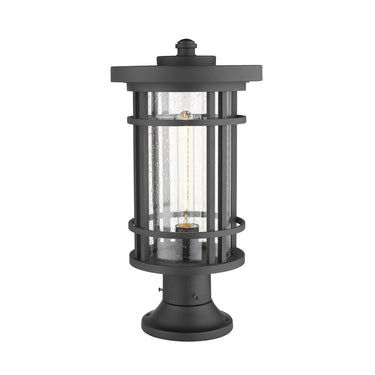 Z-Lite Jordan Glass 1 Light Outdoor Pier Mounted Fixture image 2