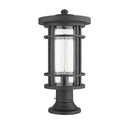 Z-Lite Jordan Glass 1 Light Outdoor Pier Mounted Fixture image 4