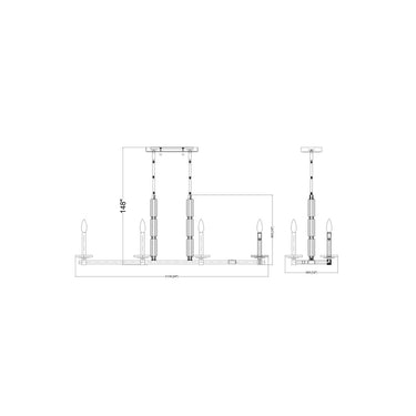 Z-Lite Kaden 8 Light Linear Chandelier image 14