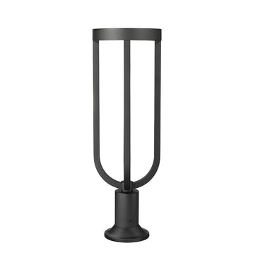 Z-Lite Leland Glass 1 Light Outdoor Pier Mounted Fixture image 1
