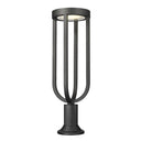 Z-Lite Leland Glass 1 Light Outdoor Pier Mounted Fixture image