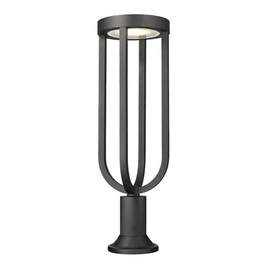 Z-Lite Leland Glass 1 Light Outdoor Pier Mounted Fixture image