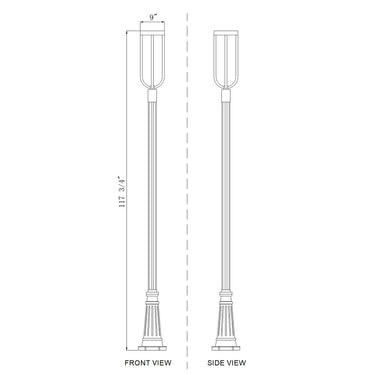 Z-Lite Leland Glass 1 Light Outdoor Post Mounted Fixture image 7