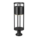 Z-Lite Luca Glass 1 Light Outdoor Pier Mounted Fixture image 1