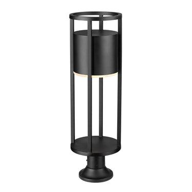 Z-Lite Luca Glass 1 Light Outdoor Pier Mounted Fixture image 1