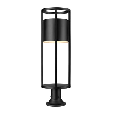 Z-Lite Luca Glass 1 Light Outdoor Pier Mounted Fixture image 2