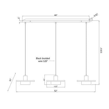 Z-Lite Ludo 3 Light Linear Chandelier image 21