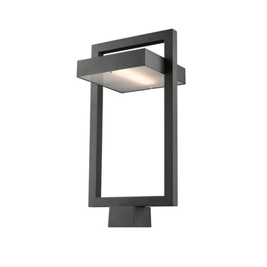 Z-Lite Luttrel Glass 1 Light Outdoor Post Mount Fixture image 3