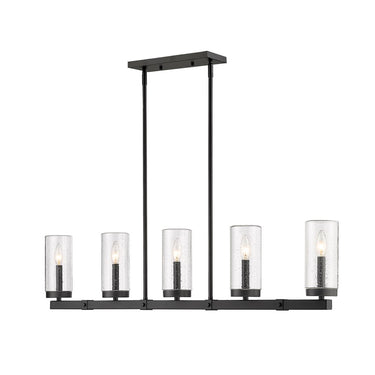 Z-Lite Marlow Matte Black 5 Light Outdoor Linear Chandelier image 2