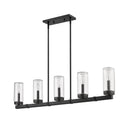 Z-Lite Marlow Matte Black 5 Light Outdoor Linear Chandelier image 4