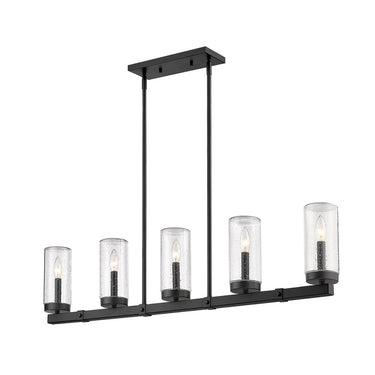 Z-Lite Marlow Matte Black 5 Light Outdoor Linear Chandelier image