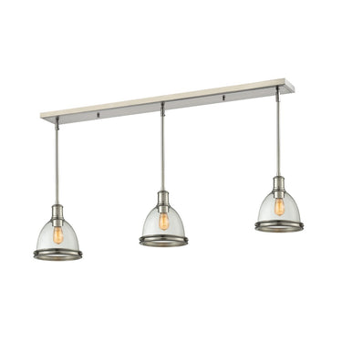 Z-Lite Mason Steel 3 Light Linear Chandelier image