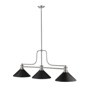 Z-Lite Melange Matte Black 3 Light Billiard Light image 1