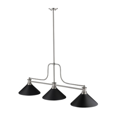 Z-Lite Melange Matte Black 3 Light Billiard Light image 2