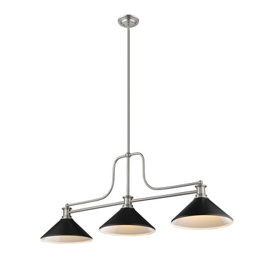 Z-Lite Melange Matte Black 3 Light Billiard Light image 3