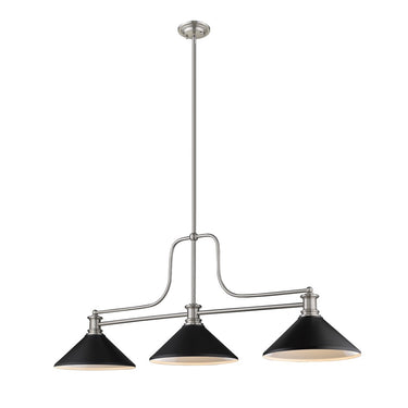 Z-Lite Melange Matte Black 3 Light Billiard Light image