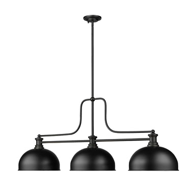Z-Lite Melange Metal Matte Black 3 Light Billiard Light image 2