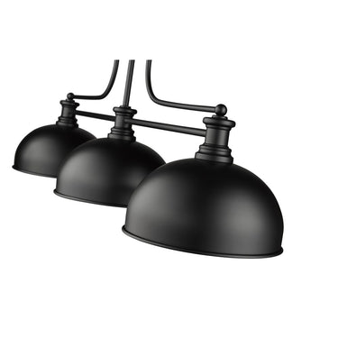 Z-Lite Melange Metal Matte Black 3 Light Billiard Light image 3