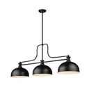 Z-Lite Melange Metal Matte Black 3 Light Billiard Light image