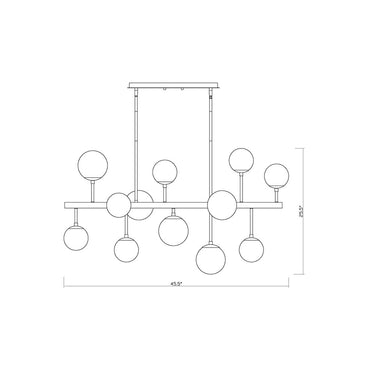 Z-Lite Midnetic 13 Light Linear Chandelier image 7