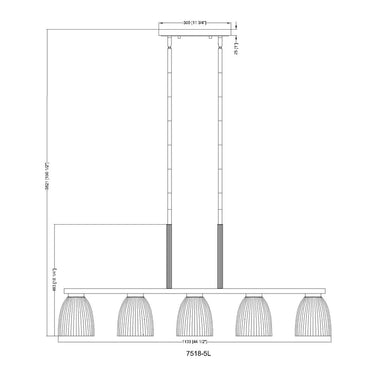 Z-Lite Naya 5 Light Linear Chandelier image 14
