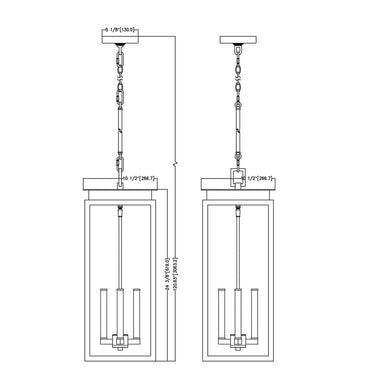 Z-Lite Nova 4 Light Outdoor Chain Mount Ceiling Fixture image 7