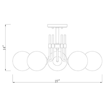 Z-Lite Parsons 5 Light Semi Flush Mount image 7