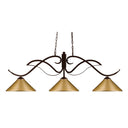 Z-Lite Phoenix Satin Gold 3 Light Billiard Light image