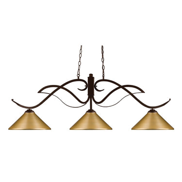 Z-Lite Phoenix Satin Gold 3 Light Billiard Light image